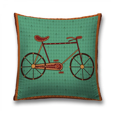 Наволочка декоративная JoyArty "Велосипед на ковре" на молнии, 45x45 см