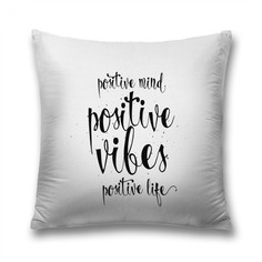 Наволочка декоративная JoyArty "Позитивные мысли, позитивные флюиды" на молнии, 45x45 см