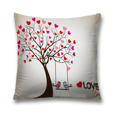 Наволочка декоративная JoyArty "Влюбленные на качели" на молнии, 45x45 см