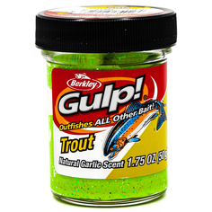 Форелевая паста Berkley Gulp! Dough Natural Scent Glitter 50 гр Чеснок, Шартрез