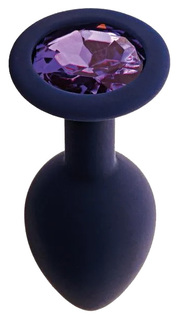 Черничная анальная пробка с фиолетовым кристаллом Gamma S 7,2 см Le Frivole