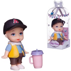 Пупс-куколка Baby Ardana Мальчик в кепке с поильником 12см, 1 шт, 6 видов в асс. Junfa Toys