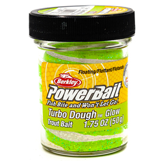 Форелевая паста Berkley PowerBait Turbo Dough 50 гр Glow Trout Dough, Шартрез/белый