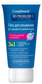 Гель для умывания Compliment No Problem Очищающий с салициловой кислотой и цинком, 200 мл