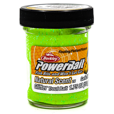 Форелевая паста Berkley PowerBait Natural Scent Glitter 50 гр Чеснок, Шартрез