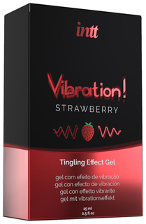 Жидкий интимный гель с эффектом вибрации Vibration! Strawberry 15 мл INTT