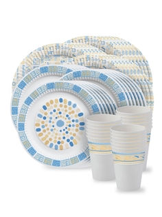 Набор одноразовой посуды ND Play Мозаика (тарелки 18 и 23 см; стаканы - по 18 шт.)