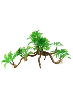 Декорация для аквариума Fauna International растения на коряге №34 35х10х20см пластик