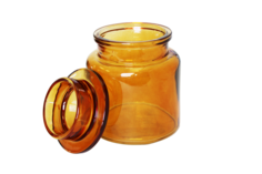 Баночка для ватных дисков стекло Янтарь GL0912AA-CT Raindrops