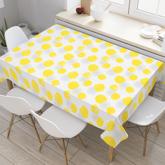 Скатерть прямоугольная на кухонный стол JoyArty "Пунктирные круги" из оксфорда, 180x145 см