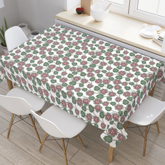 Скатерть прямоугольная на кухонный стол JoyArty "Мелкое соцветие" из оксфорда, 180x145 см