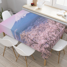 Скатерть прямоугольная JoyArty "Весенний сезон в Японии" из оксфорда, 180x145см