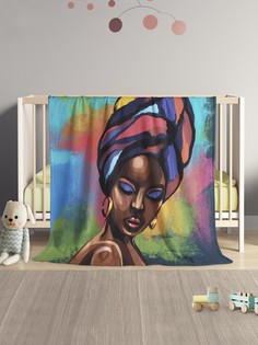 плед Ambesonne "Колоритная африканка" (велсофт) , 130x180 см