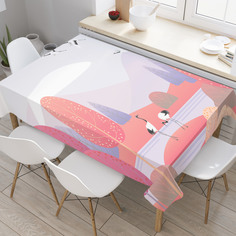 Скатерть прямоугольная на кухонный стол JoyArty "Японские горы" из оксфорда, 180x145 см