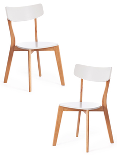 Комплект стульев (2 шт.) TetChair Claire белый, натуральный