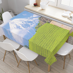 Скатерть прямоугольная JoyArty "Чайные поля в Японии" из оксфорда, 120x145см