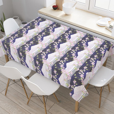 Скатерть прямоугольная JoyArty "Японский цветок на холмах" из оксфорда, 120x145см