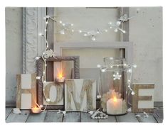 Светящееся панно ИПРОВИЗАЦИЯ СО СВЕЧАМИ - HOME 28х38 см Kaemingk