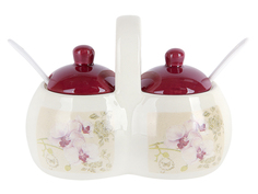 Банка двухсекц. для специй Орхидея Коралл