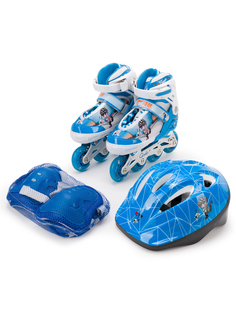 Роликовые коньки SXRIDE раздвижные с комлектом защиты и сумкой YXSKB03 синие р. 31-34