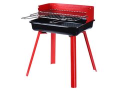 Портативный мангал на углях ПЫЛ, ЖАР! хромированный, красный с чёрным, 36х31х45 см Intex