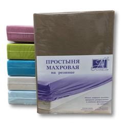 Простыня на резинке АльВиТек 90x200 см коричневый
