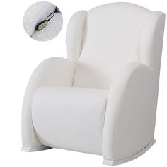 Кресло-качалка Micuna (Микуна) Wing/Flor Relax white/white искусственная кожа