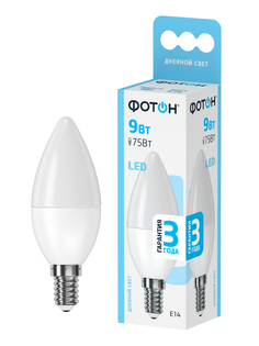Лампочка светодиодная ФОТОН LED B35 9W E14 4000К для дома, для гостиной комнаты