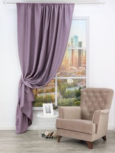 Штора классическая Amore Mio 26925 200*270 см Сиреневая