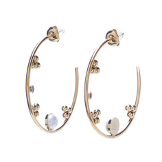 Серьги из бижутерного сплава с кристаллом/искусственным жемчугом Moon Paris MIK-20.03-072