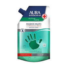 Жидкое мыло с антибактериальным эффектом AURA Antibacterial Active Herb Алоэ 375мл
