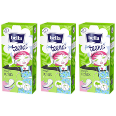 Прокладки ежедневные экстратонкие BELLA FOR TEENS Relax deo, 20шт, 3 уп.
