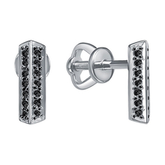 Серьги-пусеты из белого золота с бриллиантом Империал S0838-205 Imperial