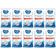 AURA Влажные салфетки с антибактериальным эффектом BEAUTY/FAMILY 15шт, 10 уп.