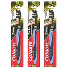 COLGATE Зубная щетка ЗигЗаг Древесный Уголь средняя, 3 уп.