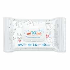 Детские влажные салфетки miTOmi, 4 упак по 64 шт.