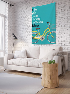 Вертикальное фотопанно на стену JoyArty "Велосипед и надпись", 150x200 см