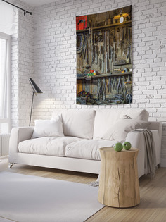 Вертикальное фотопанно на стену JoyArty "Полки гаража", 150x200 см