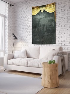 Вертикальное фотопанно на стену JoyArty "Золотые шторы", 150x200 см