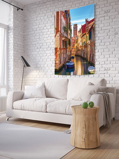 Вертикальное фотопанно на стену JoyArty "Лодка на уличной реке", 150x200 см