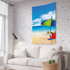 Вертикальное фотопанно на стену JoyArty "Столик под зонтиком на пляже", 150x200 см