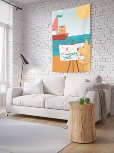 Вертикальное фотопанно на стену JoyArty "Собака мольберт", 150x200 см