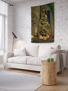 Вертикальное фотопанно на стену JoyArty "Елка у камина", 150x200 см