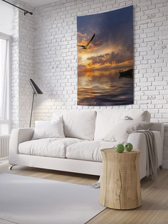 Вертикальное фотопанно на стену JoyArty "Одинокая лодка в море", 150x200 см