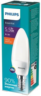 Лампа светодиодная Philips Essential LED 2700К, Е14, 5.5Вт 929002970807