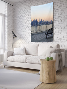 Вертикальное фотопанно на стену JoyArty "Скамейка на рассвете", 150x200 см
