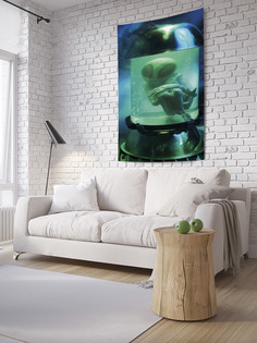 Вертикальное фотопанно на стену JoyArty "Кровать инопланетянина", 150x200 см