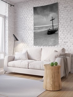 Вертикальное фотопанно на стену JoyArty "Лодка на песке", 150x200 см