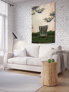 Вертикальное фотопанно на стену JoyArty "Кресло в выдуманном саду", 150x200 см