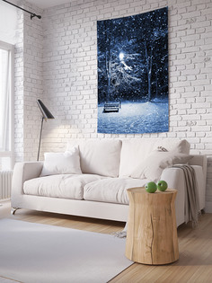 Вертикальное фотопанно на стену JoyArty "Зимняя скамейка", 150x200 см